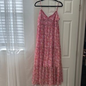 Arula Floral Pink Maxi Dress